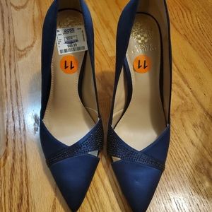 Vince Camuto Navy Blue Pump Heel Rhinestone 11